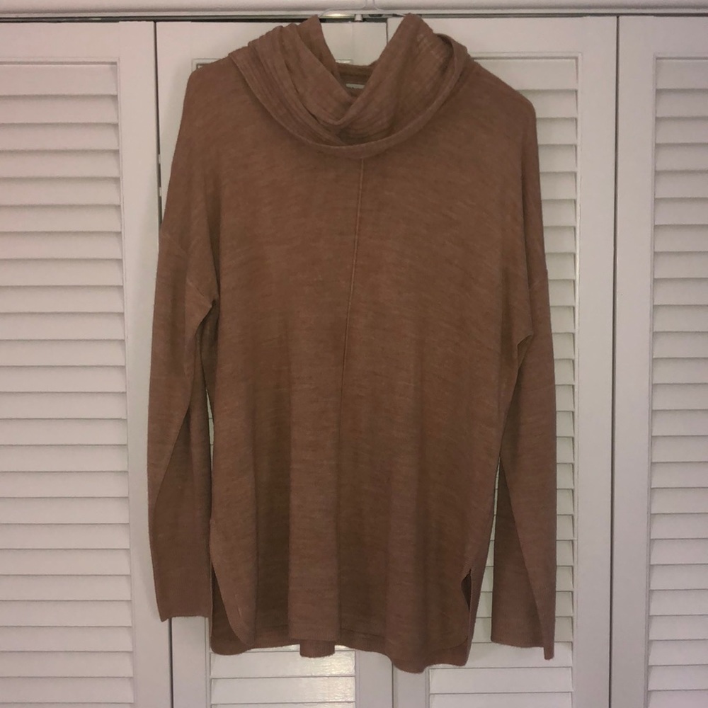 Tan Cowl-Neck Sweater